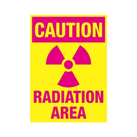 Caution Radiation Area Sign - Yellow/Hot Pink | Carlton Industries