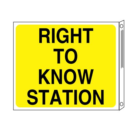 Right to Know Two-Sided Flanged Sign 10"x12"