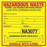 Hazardous Waste Decals - NA3077 Solid