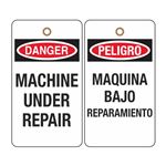 Danger Machine Under Repair Tag (Bilingual)