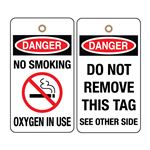 Danger No Smoking Oxygen In Use Graphics Tag 3 1/8 x 5 5/8