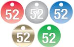 Aluminum Valve Tags 2" - Numbers 51-75 - Colored