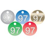 Aluminum Valve Tags 1 1/2" - Numbers 76-100 - Colored