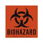 Biohazard Warning Paperstock Label - 6 x 6