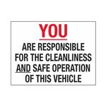 You Are Responsible For The Cleanliness Decal