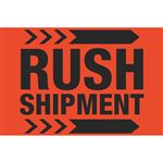 Rush Shipment - Fluorescent Shipping Label