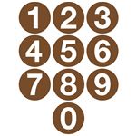 Jumbo Number Printed Labels - 4" Brown