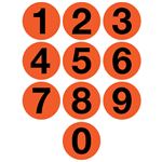 Jumbo Number Printed Labels - 4" Orange