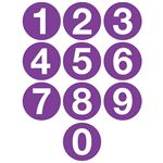 Jumbo Number Printed Labels - 4" Purple