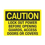 Lock Out Power Before Opening Guards/Doors/Covers 3 1/2 x 5