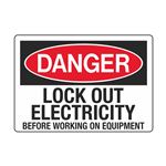 Lock Out Electricity Before Working On Equipment 3 1/2 x 5