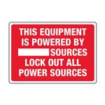 Equip. Powered By_Sources Lock Out Power Sources 3 1/2 x 5