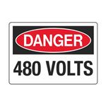 Electrical Decals - Danger 480 Volts 3 1/2 x 5