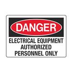 Electrical Equipment Authorized Personnel Only 3 1/2 x 5