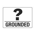 Electrical Decals - Grounded (With Question Mark) 3 1/2 x 5