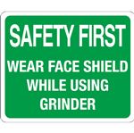 Wear Face Shield While Using Grinder - 10 x 14 Polyethylene