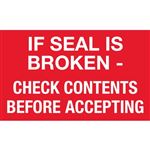 Pallet Label - If Seal Is Broken Check Contents Before Accepting