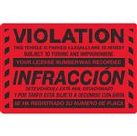 Violation Parked Illegally/ Bilingual Stickers Pk/50