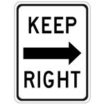 Keep Right (Arrow Graphic) - 18" x 24"