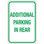 Additional Parking In Rear Sign 12" x 18"