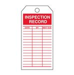 Inspection Record - Red Rigid Vinyl Tag