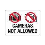 Cameras Not Allowed 10" x 14" Sign