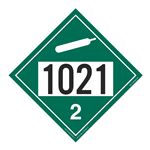 UN#1021 Non-Flammable Gas Numbered Placard