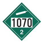 UN#1070 Non-Flammable Gas Numbered Placard