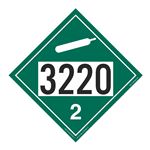 UN#3220 Non-Flammable Gas Numbered Placard