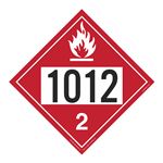 UN#1012 Flammable Gas Numbered Placard