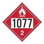 UN#1077 Flammable Gas Stock Numbered Placard