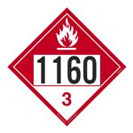 UN#1160 Combustible Stock Numbered Placard