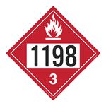 UN#1198 Flammable Stock Numbered Placard