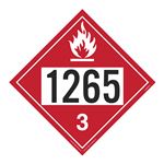 UN#1265 Flammable Stock Numbered Placard