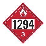 UN#1294 Flammable Liquid Numbered Placard