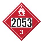 UN#2053 Flammable Stock Numbered Placard