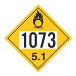 UN#1073 Oxidizer Numbered Placard