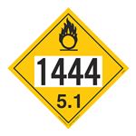 UN#1444 Oxidizer Stock Numbered Placard