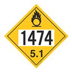 UN#1474 Oxidizer Numbered Placard