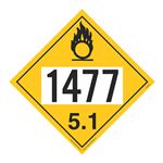 UN#1477 Oxidizer Numbered Placard