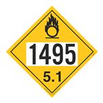 UN#1495 Oxidizer Stock Numbered Placard