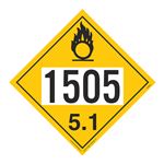 UN#1505 Oxidizer Stock Numbered Placard