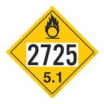 UN#2725 Oxidizer Stock Numbered Placard