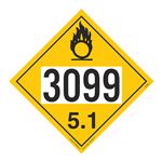 UN#3099 Oxidizer Stock Numbered Placard