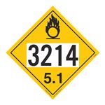 UN#3214 Oxidizer Stock Numbered Placard