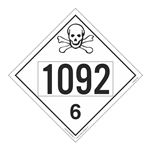 UN#1092 Poison/Toxic Numbered Placard