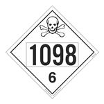 UN#1098 Poison/Toxic Numbered Placard