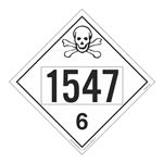 UN#1547 Poison/Toxic Numbered Placard