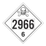 UN#2966 Poison Stock Numbered Placard