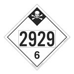 UN#2929 Poison Inhalation Hazard Numbered Placard